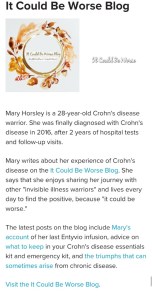 Seeing All of the Doctors - Another Month in My Crohn's Journey - Top 10 Crohn's Disease Blogs - It Could Be Worse Mary Horsley