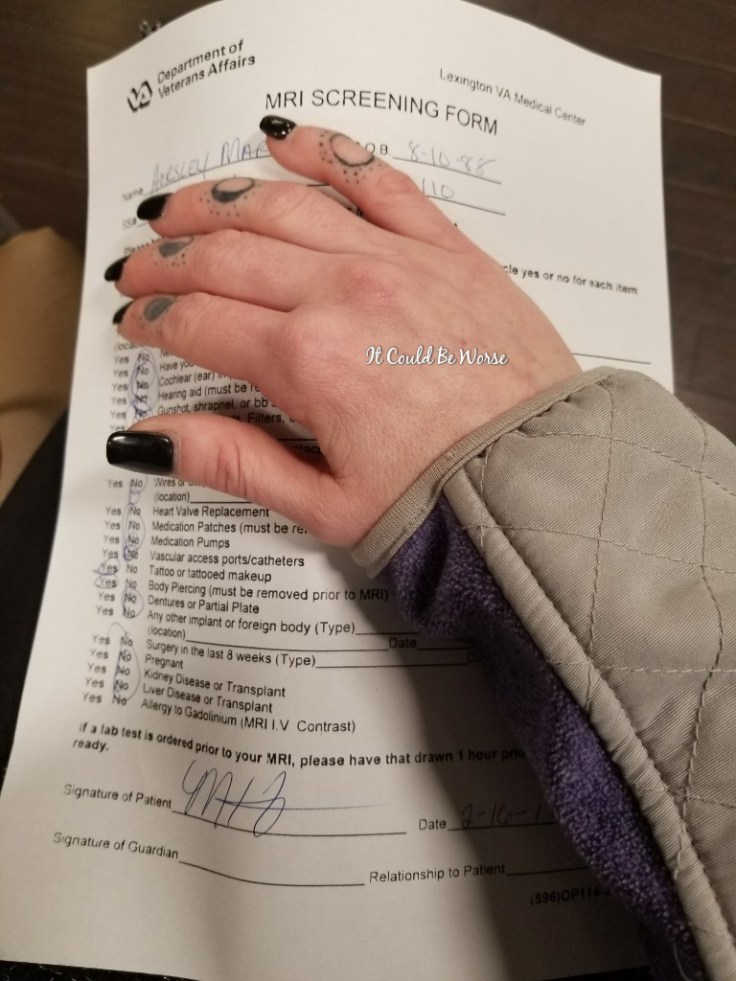 February - It Could Be Worse Blog- Mary Horsley- Hand MRI