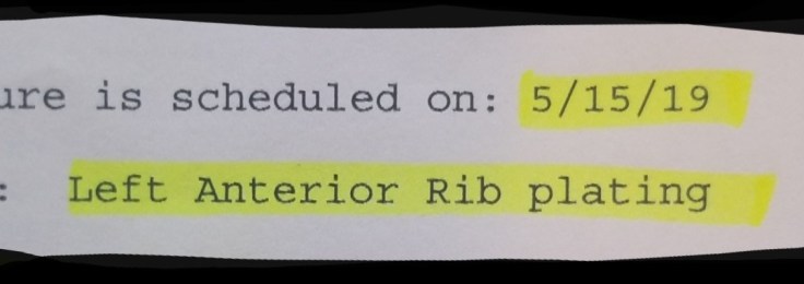 Rib Plating Surgery and Thoracic Appointments | IT COULD BE WORSE BLOG